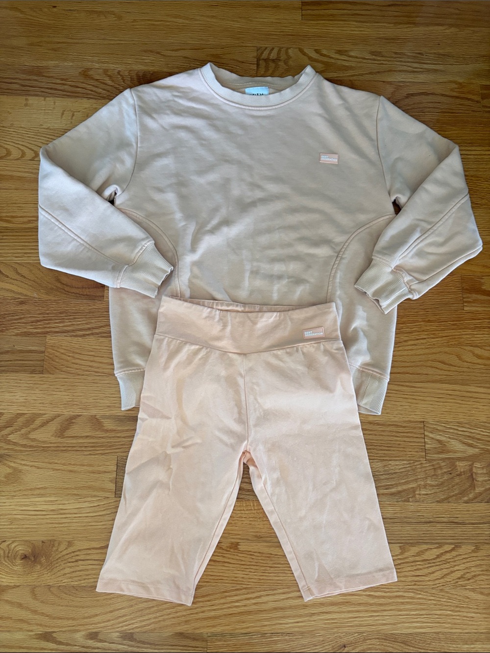 Zara Yellow/Tannish Sweatshirt & High-Waist Bike Leggings